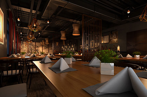 河北简约大气中式风格餐厅设计装修效果图