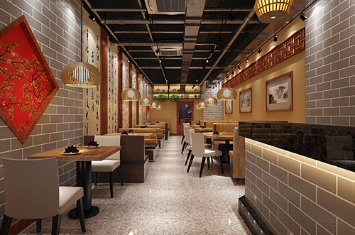 河北传统中式餐厅餐馆装修设计效果图