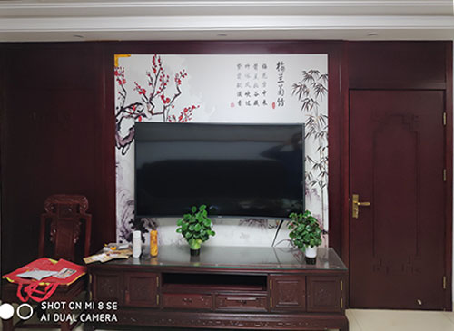 河北中式家庭装修电视柜效果展示